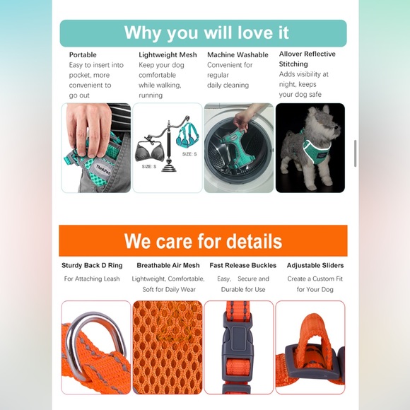 ThinkPet Large Reflective Mesh No Choke Dog Harness - Picture 5 of 13